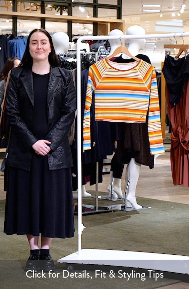 Stripe Long Sleeve Crop Rashguard, sales video thumbnail