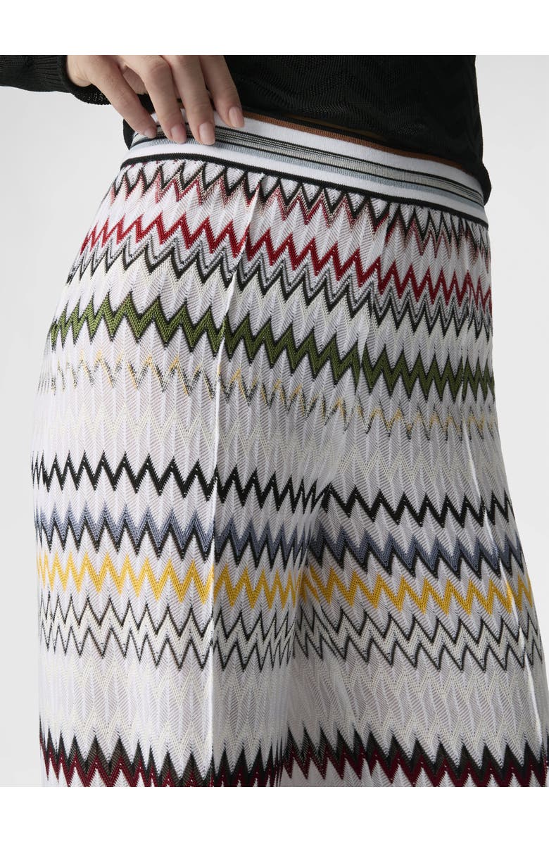Missoni Wide Zigzag Viscose And Cotton Trousers, Alternate, color, Green& Brown