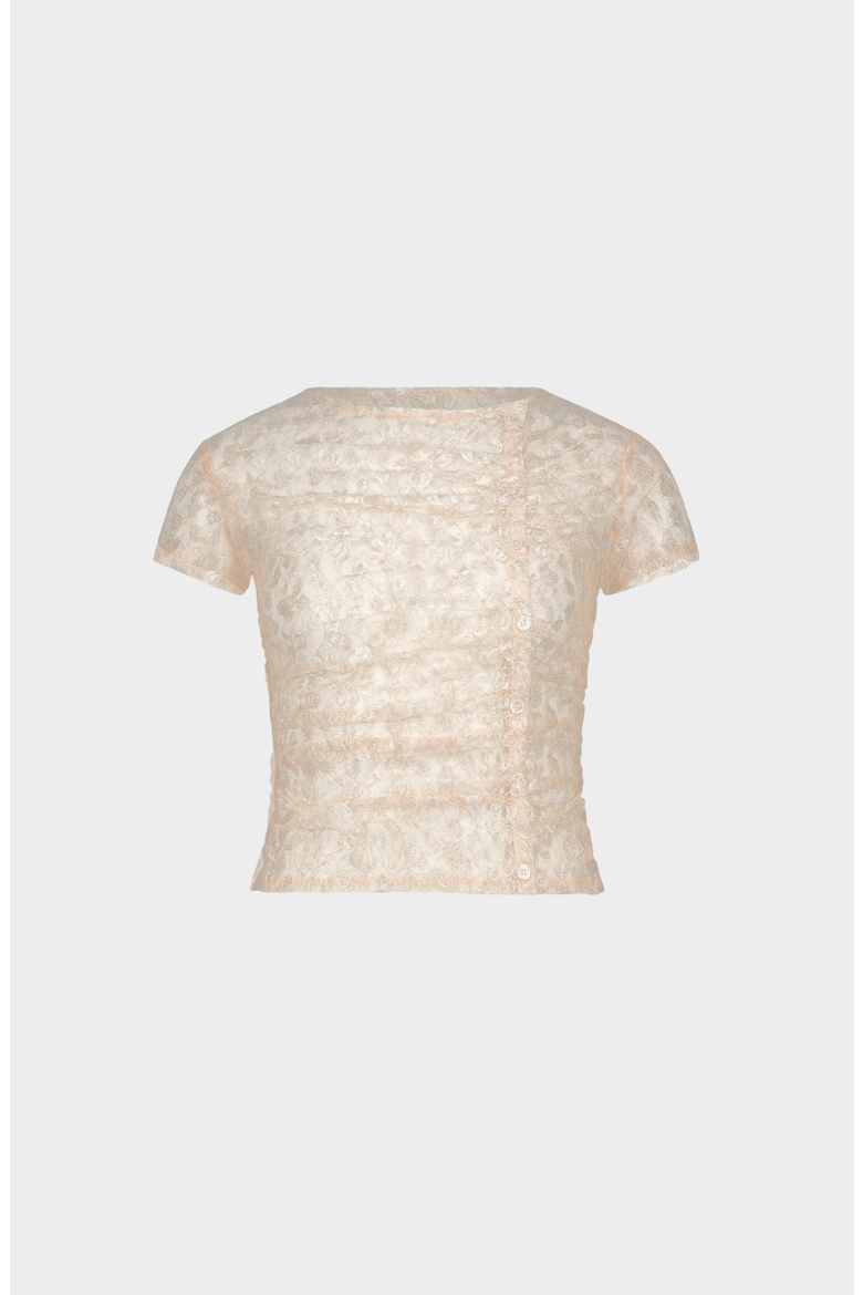 Metallic Lace Top, Main, color, Metallic Beige