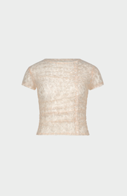 SAEMDI Metallic Lace Top