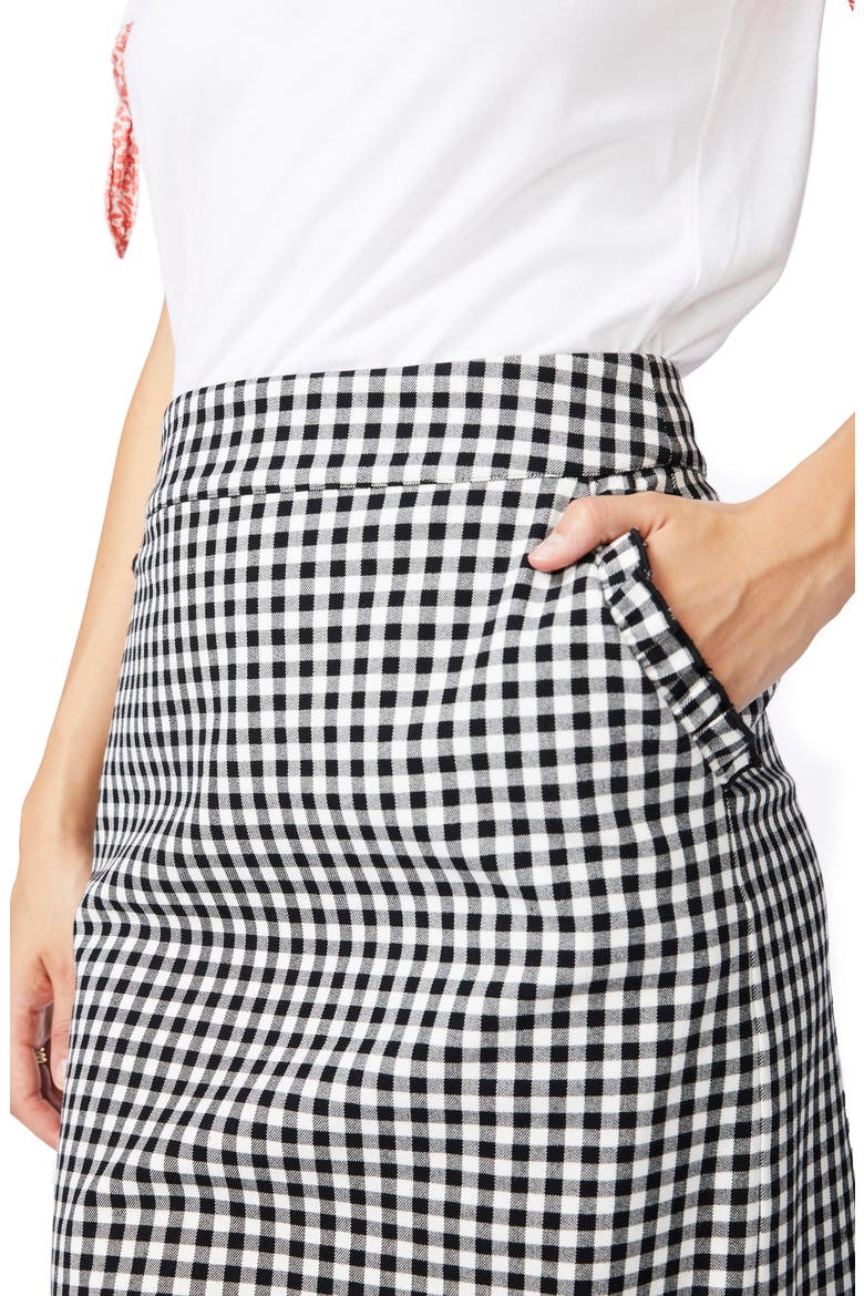 Gingham Pencil Skirt, Alternate, color, RICH BLACK