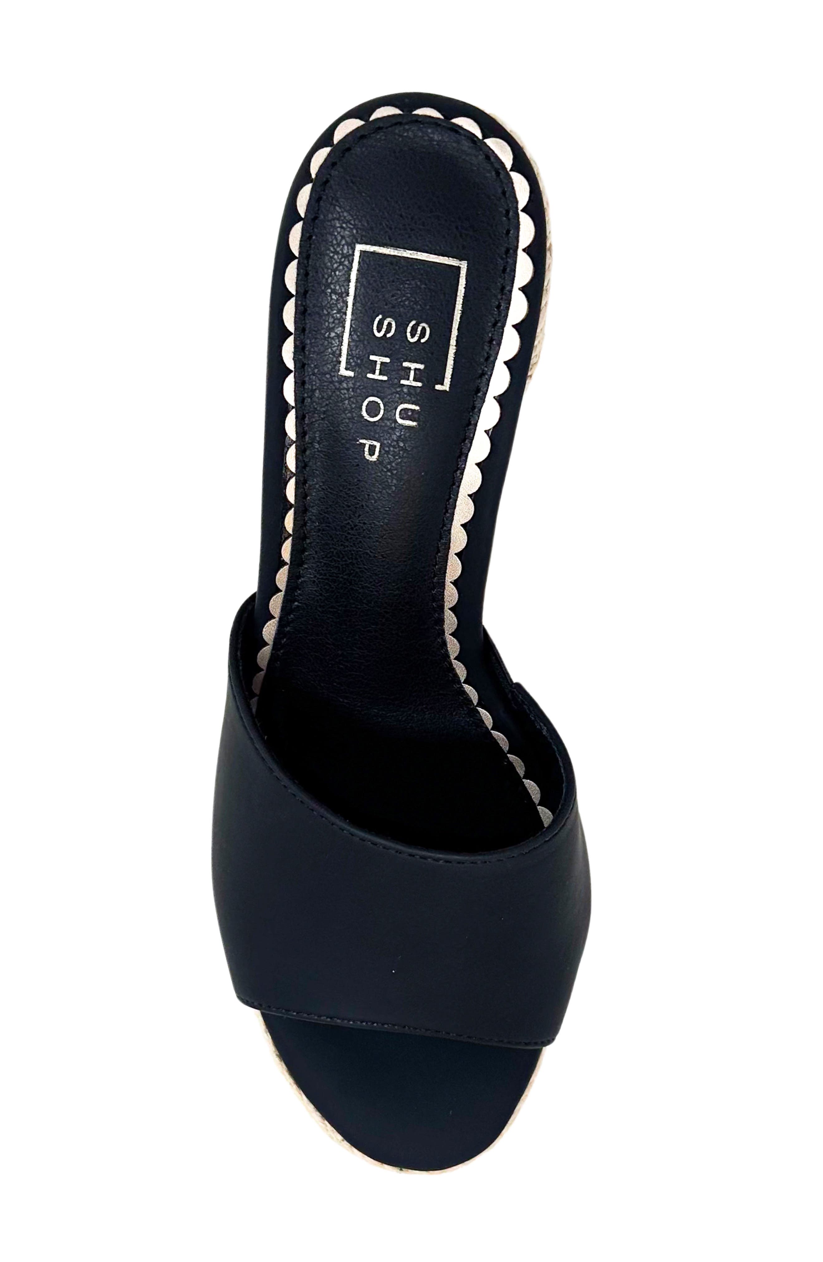 SHUSHOP Elvira Platform Slide Sandal, Alternate, color, Black