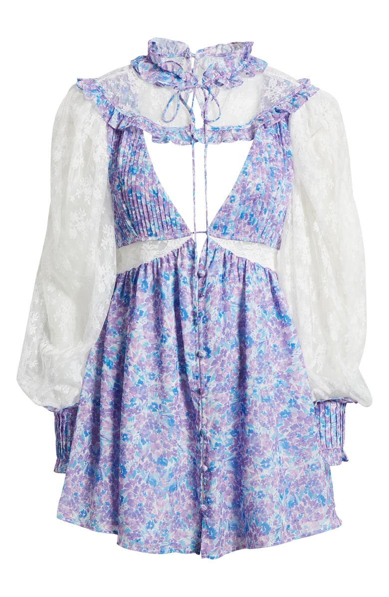 For Love & Lemons April Floral Long Sleeve Minidress | Nordstromrack