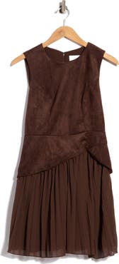 Sam Edelman Faux Suede Pleated Hem Minidress