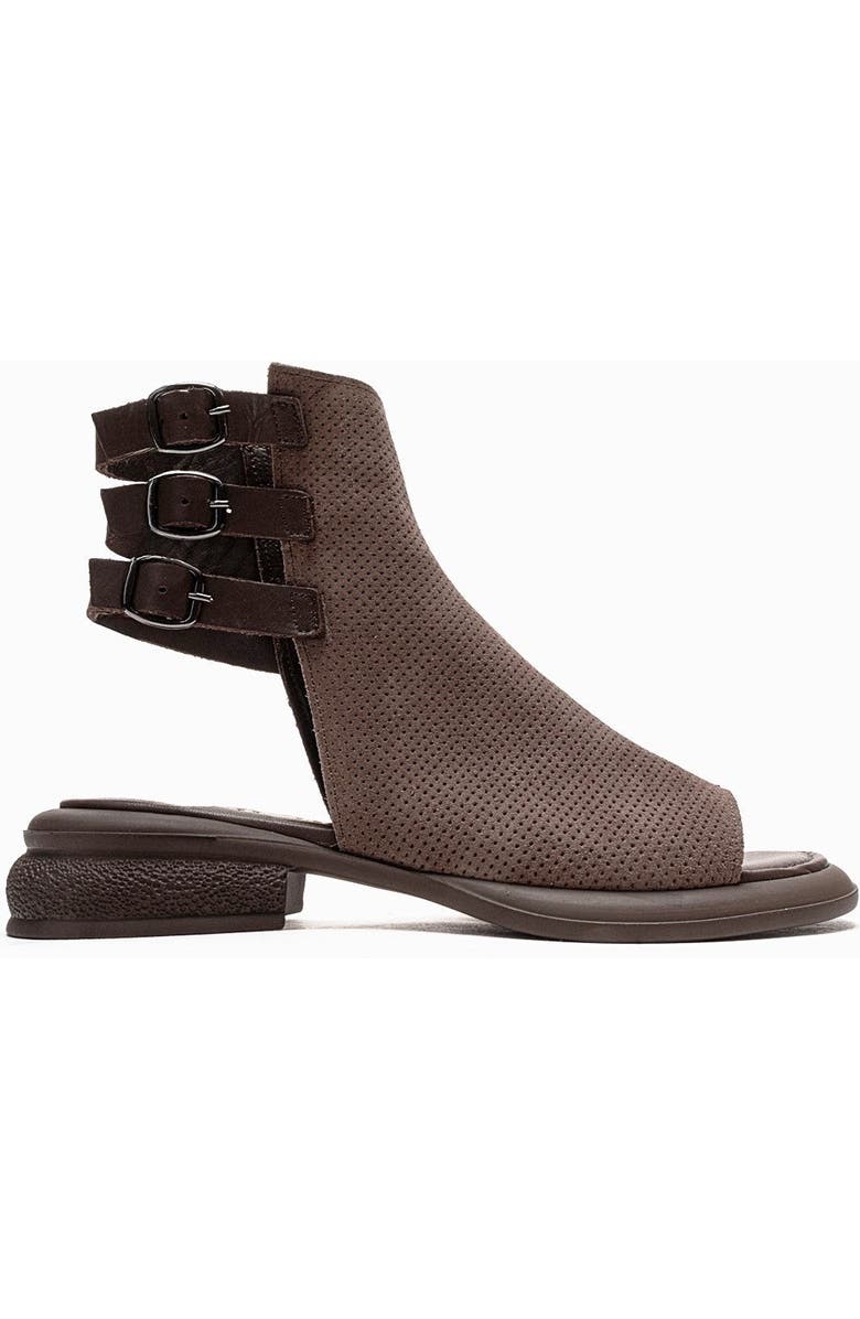 Forever & Always Shoes Carina Leather Side Zip Sandal, Alternate, color, Mink Suede