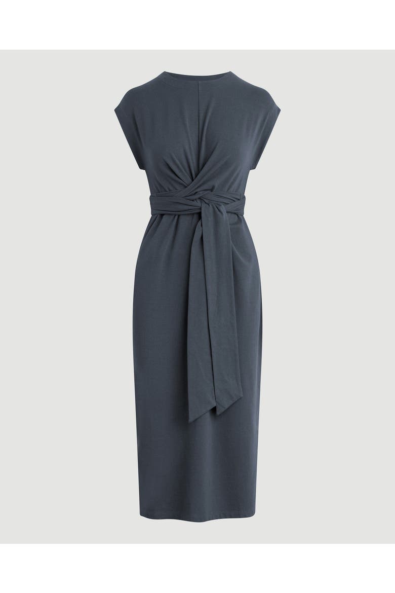 Fei Tie-Front Organic Cotton Dress, Main, color, Dark Maritime