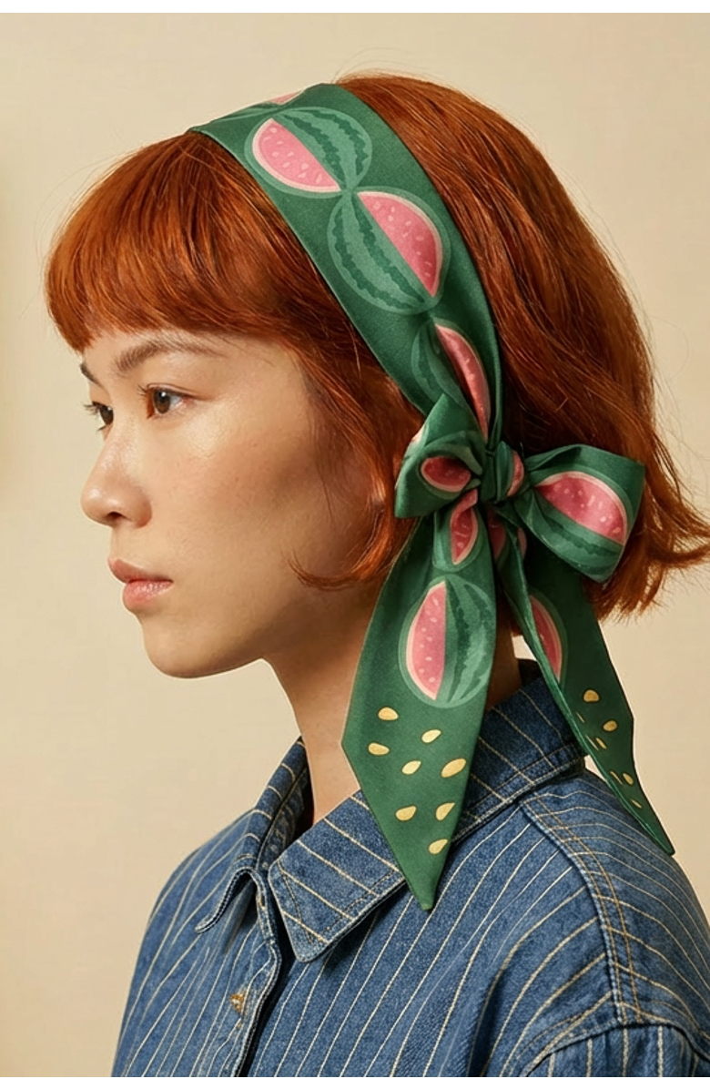 Centinelle Watermelon Twilly Ribbon Scarf, Alternate, color, Red