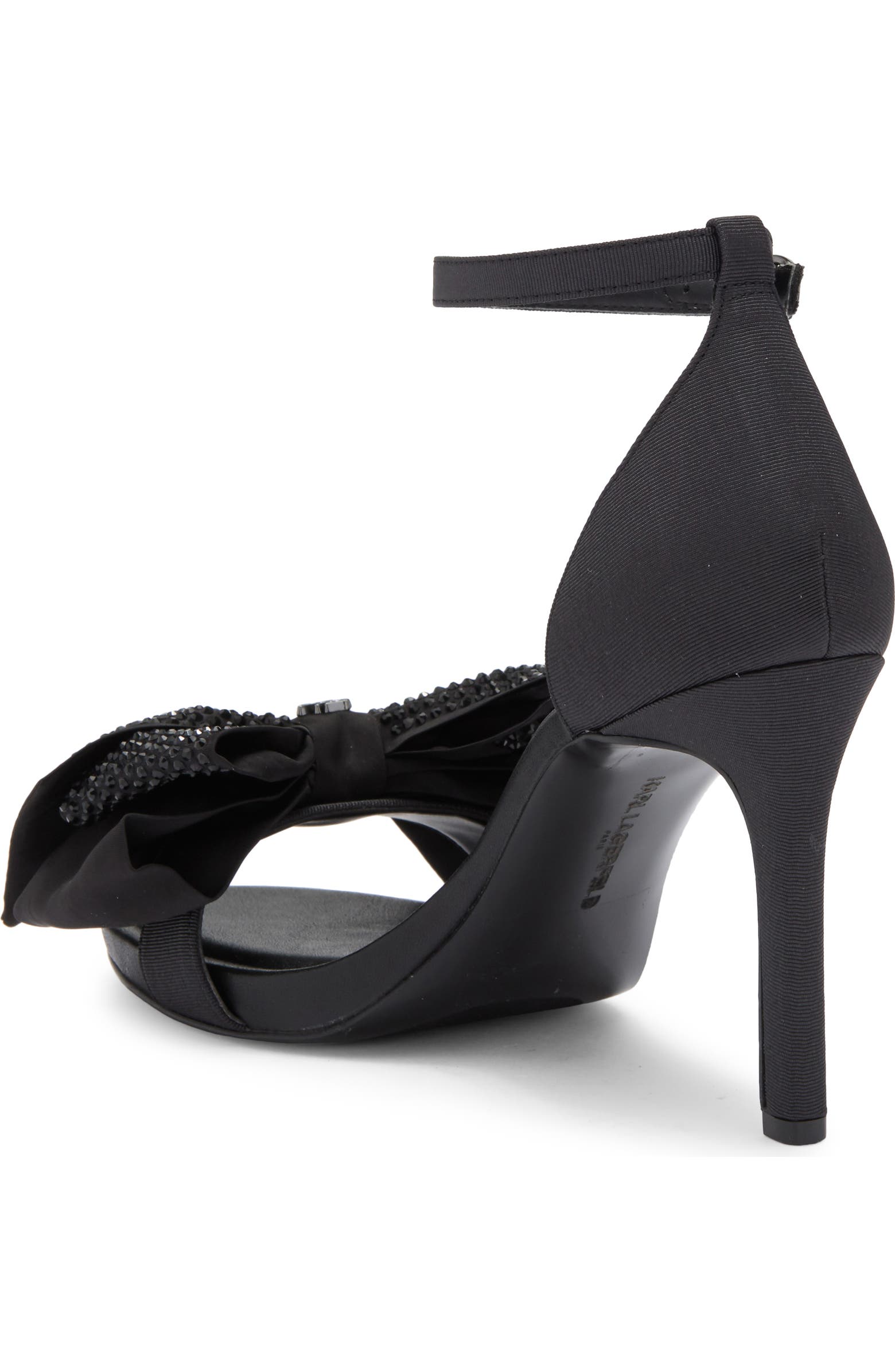 KARL LAGERFELD PARIS Kenz Rhinestone Bow Sandal (Women) | Nordstromrack