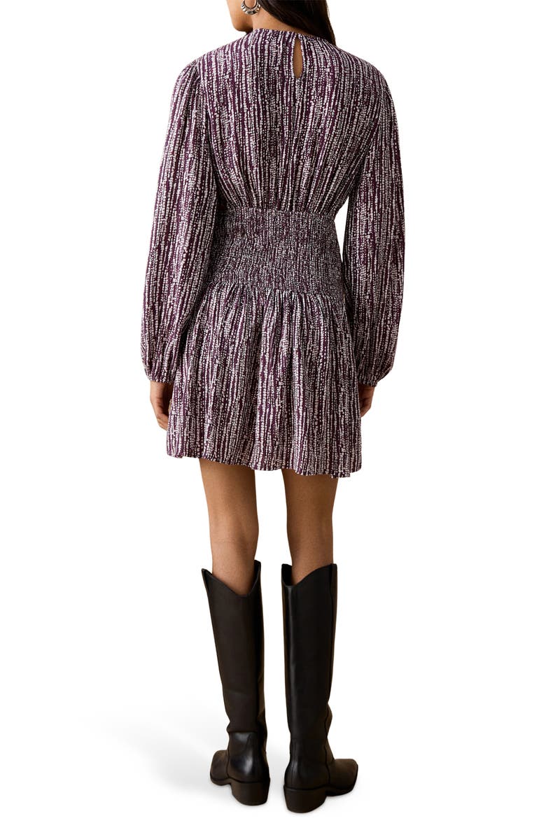 MANGO TEEN Metallic Cutout Long Sleeve Dress, Alternate, color, Light/ Pastel Purple