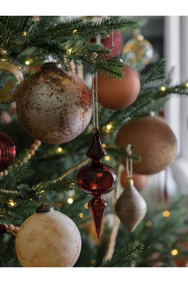 Assorted Vintage Rose & Bordeaux Glass Finial Ornament, Alternate, color, Vintage Rose & Bordeaux