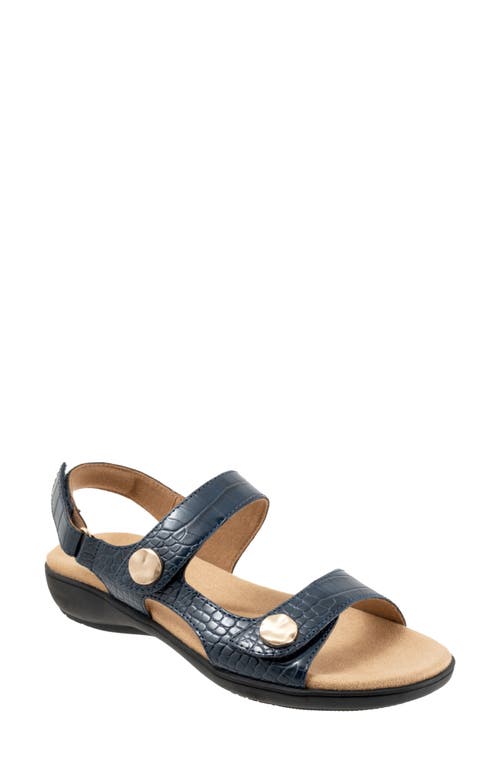 Trotters Romi Croco Slingback Sandal In Navy