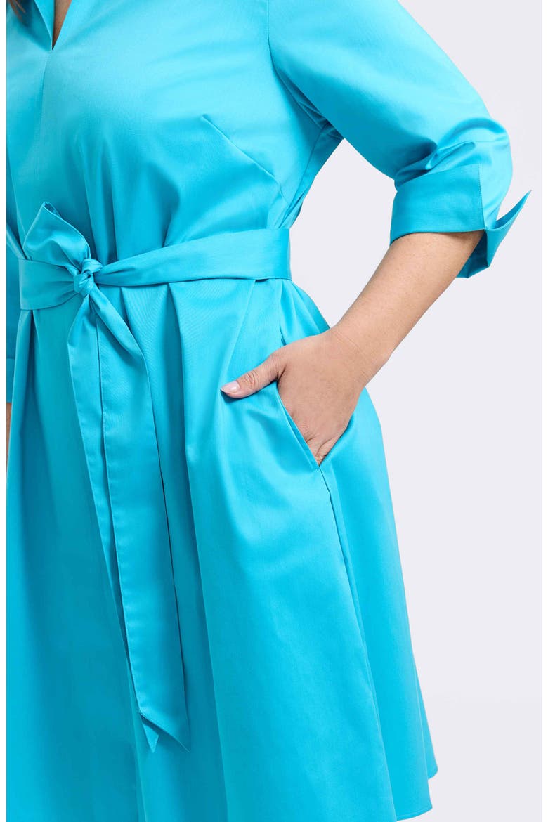 Agnes Belted Shirtdress, Alternate, color, IBIZA TURQUOISE