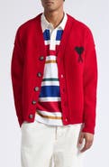 AMI PARIS Ami de Coeur Intarsia Wool Cardigan