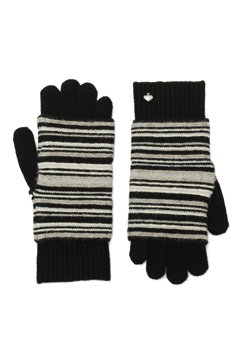 garter stripe gloves, Main, color, BLACK MULTI