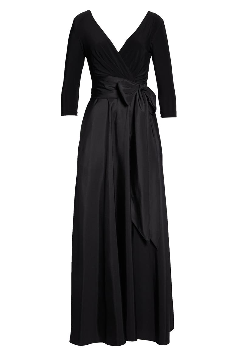 FULL LENGTH 3/4 SLEEVE DRESS W, Alternate, color, BLACK