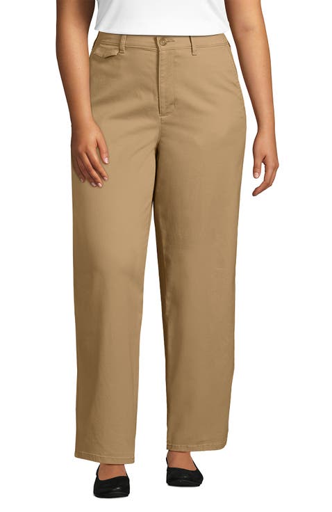 Chino High Rise Rail Straight Leg Pants