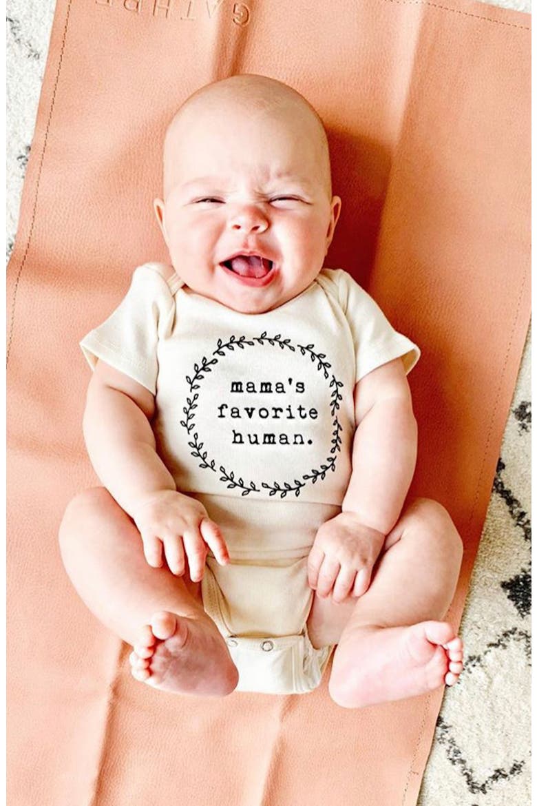 Mama's Favorite Human Organic Cotton Bodysuit, Alternate, color, NATURAL