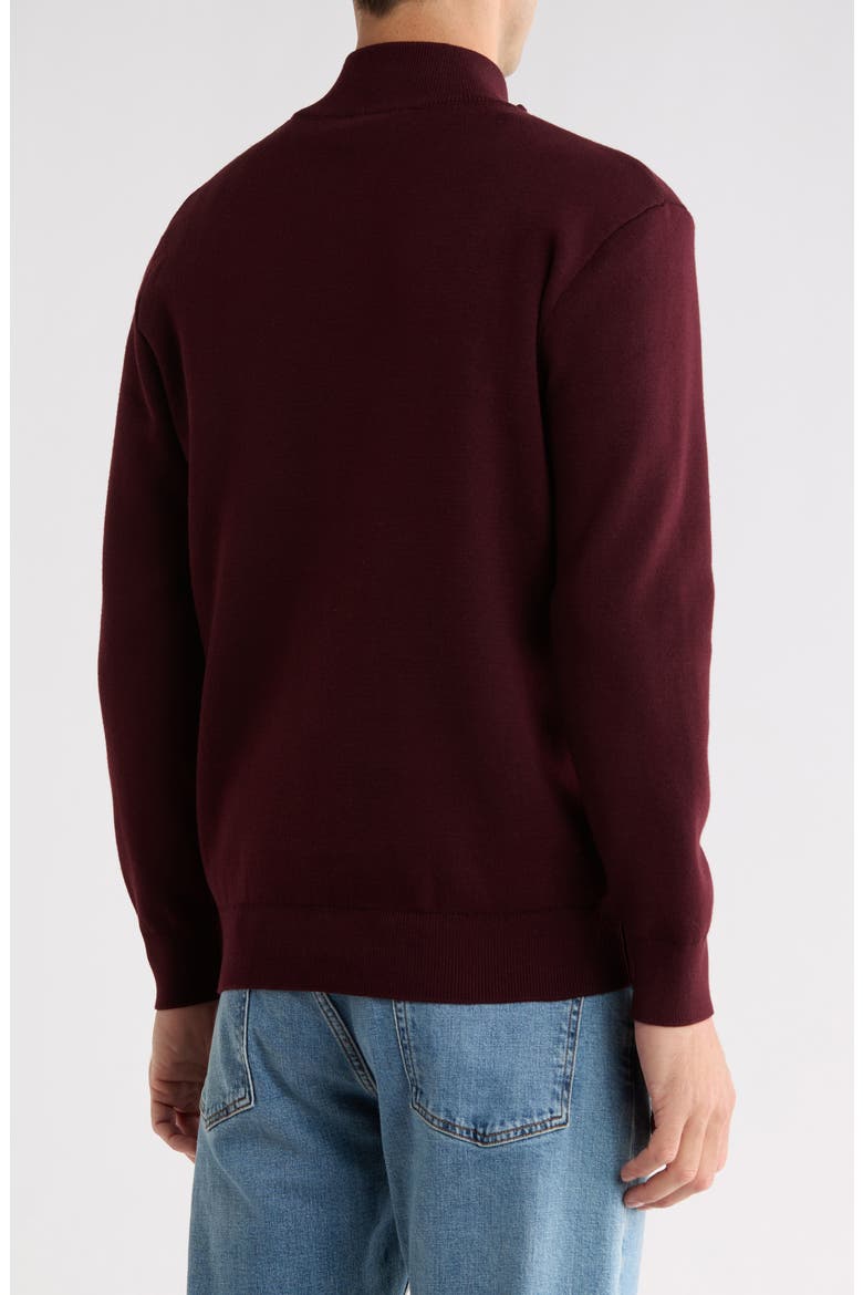 Quarter Zip Sweater, Alternate, color, WINE
