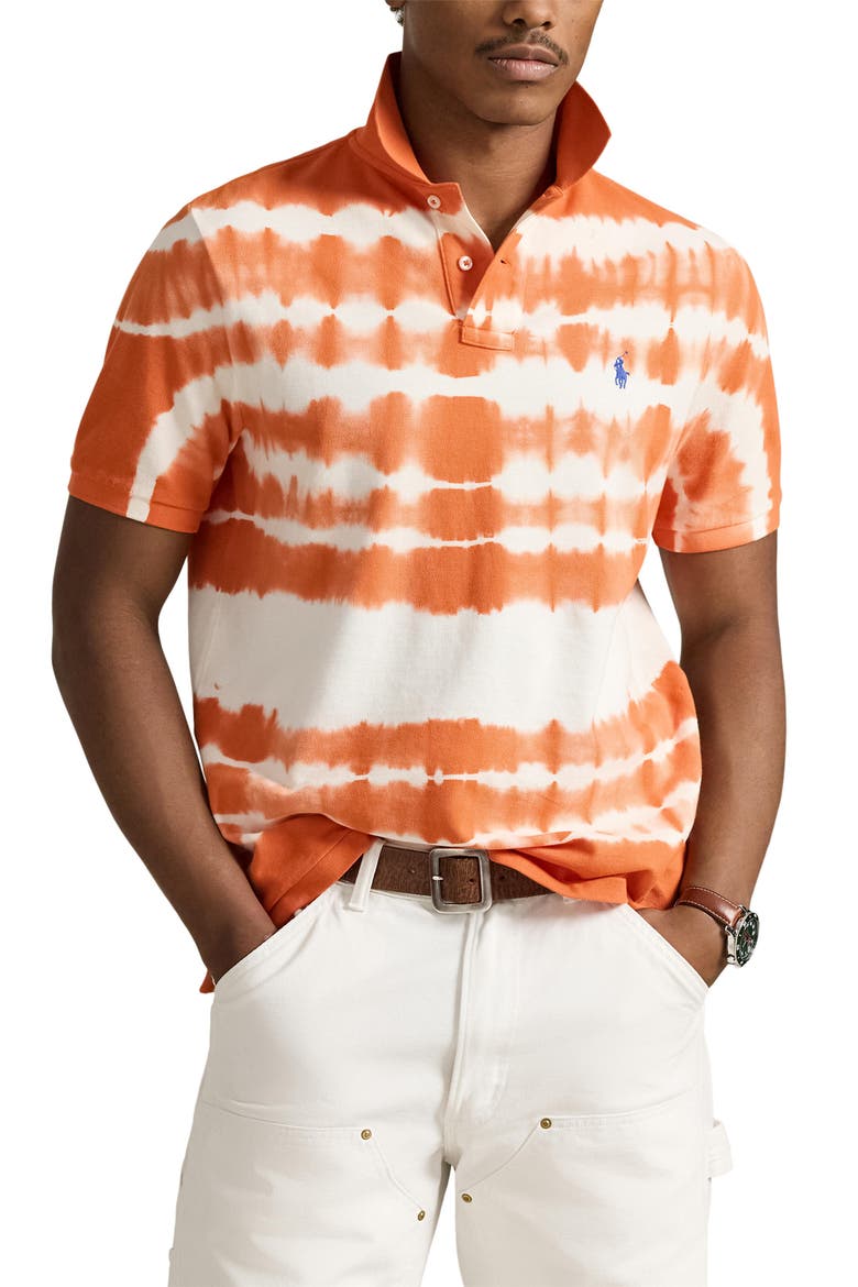 Classic Fit Tie Dye Cotton Piqué Polo, Main, color, SOLAR SKY MULTI