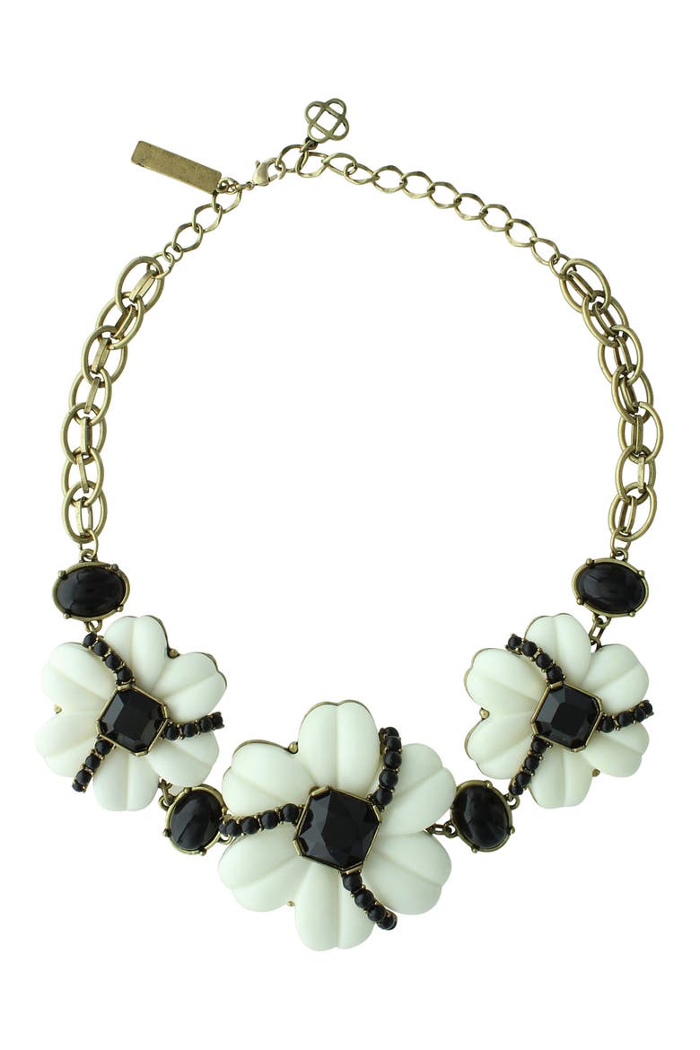 Chloé Floral Collar Necklace, Main, color, GOLD