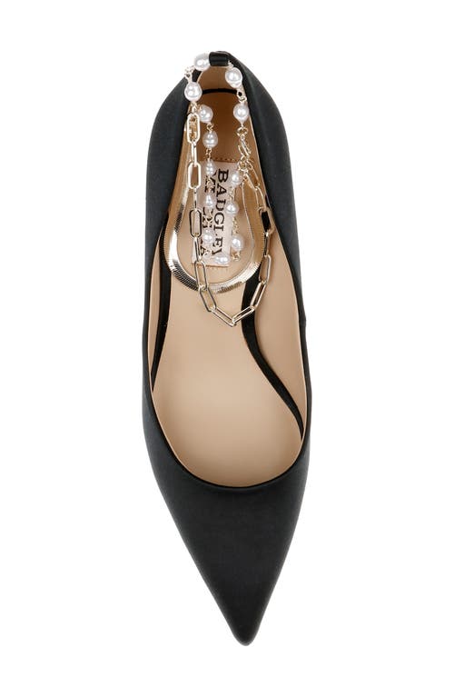 Badgley Mischka Collection Verna Chain Ankle Strap Pointed Toe Pump In Black