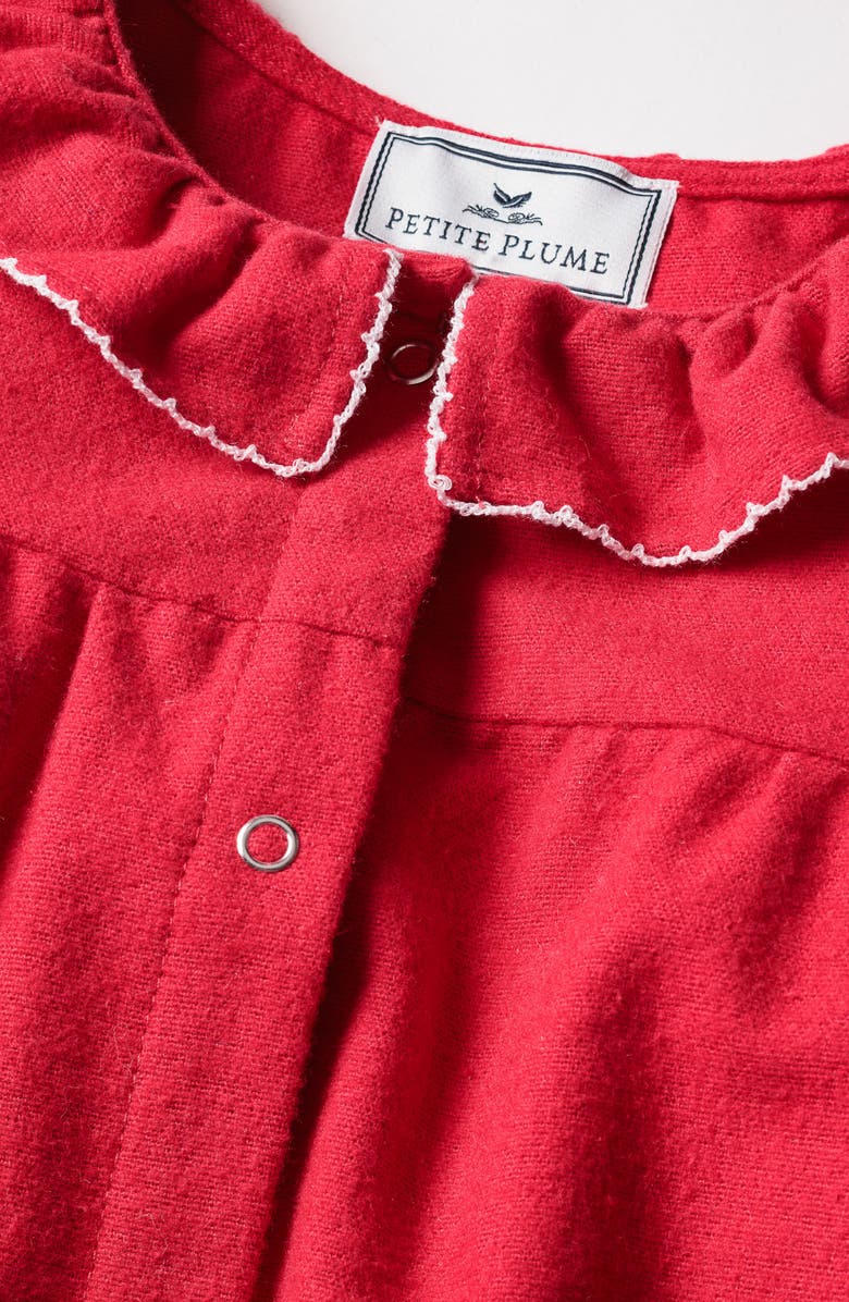 Petite Plume Madeline Brushed One-Piece Flannel Pajamas, Alternate, color,