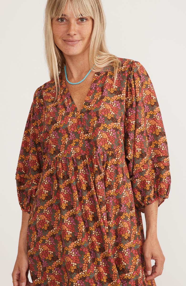 Marine Layer Lola Floral Print Midi Dress, Alternate, color,