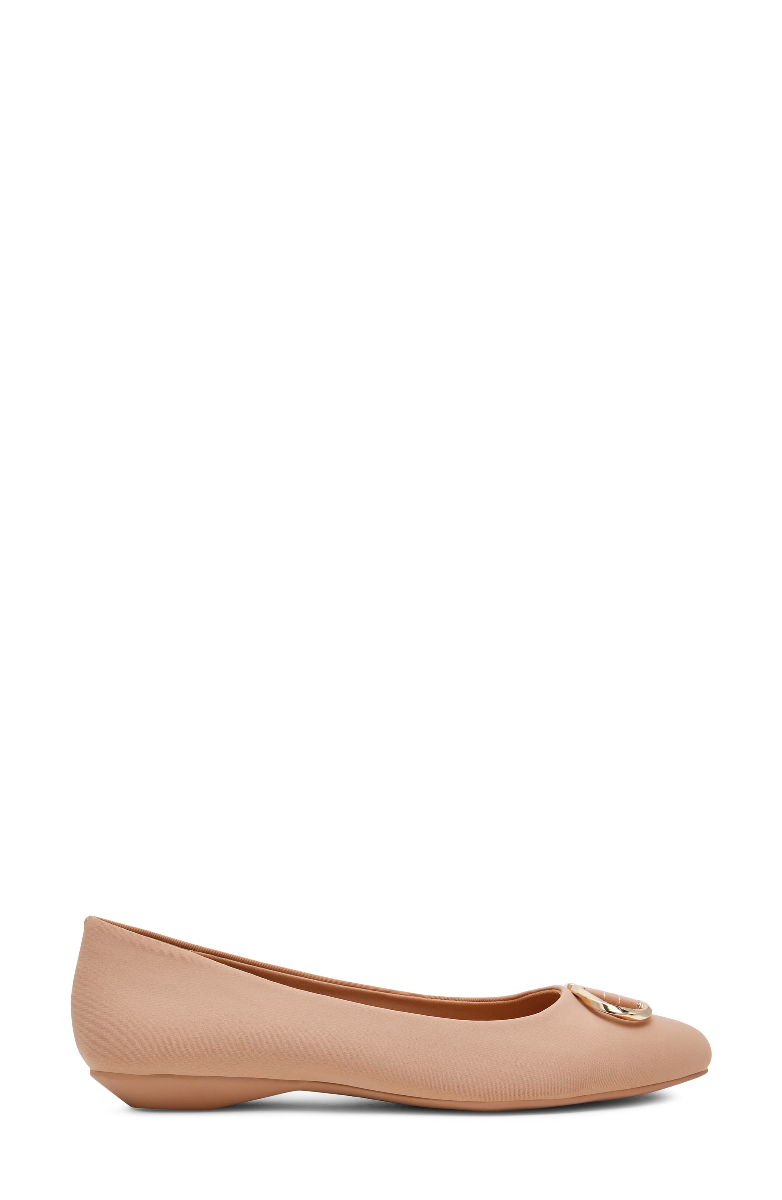 Oswego Pointed Toe Flat, Alternate, color, BEIGE STRETCH