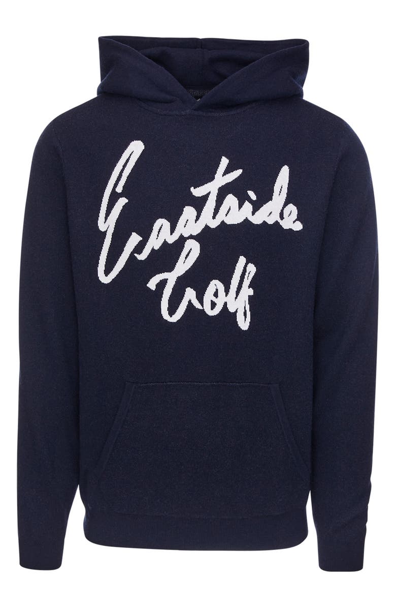 Eastside Golf Logo Intarsia Hooded Sweater, Alternate, color, Midnight Navy