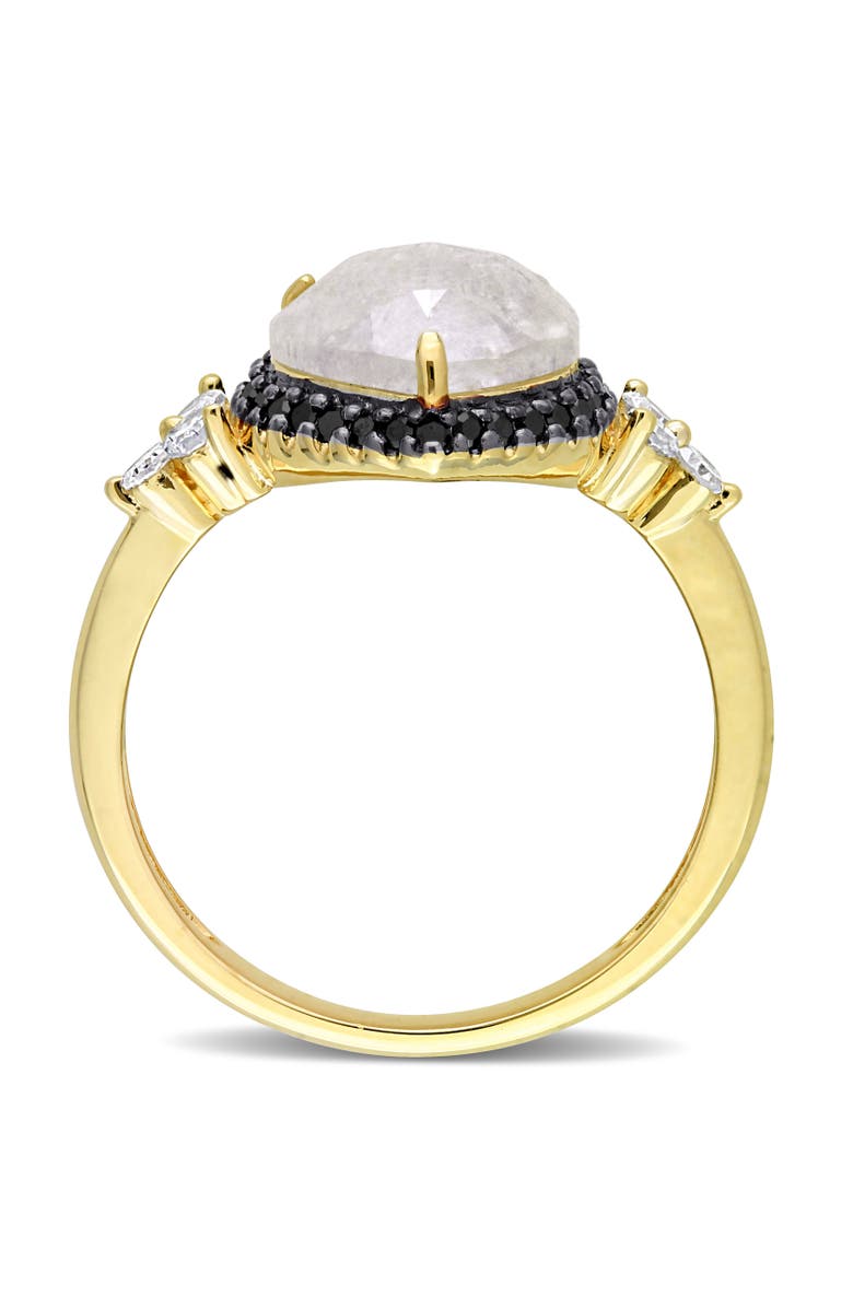 Julianna B. Black & White Diamond Teardrop Halo Ring 10k, Alternate, color, Diamond