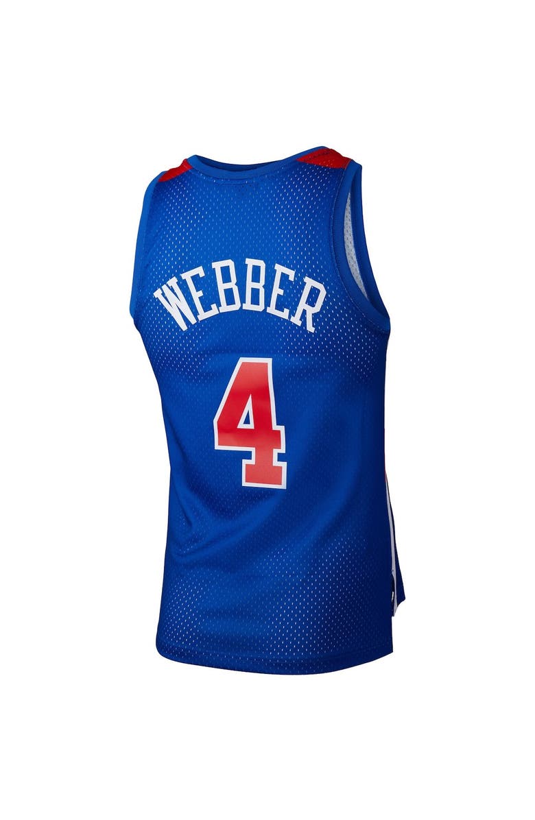 Mitchell & Ness Women's Mitchell & Ness Chris Webber Blue Washington Bullets Hardwood Classics 1996/97 Swingman Jersey, Alternate, color,