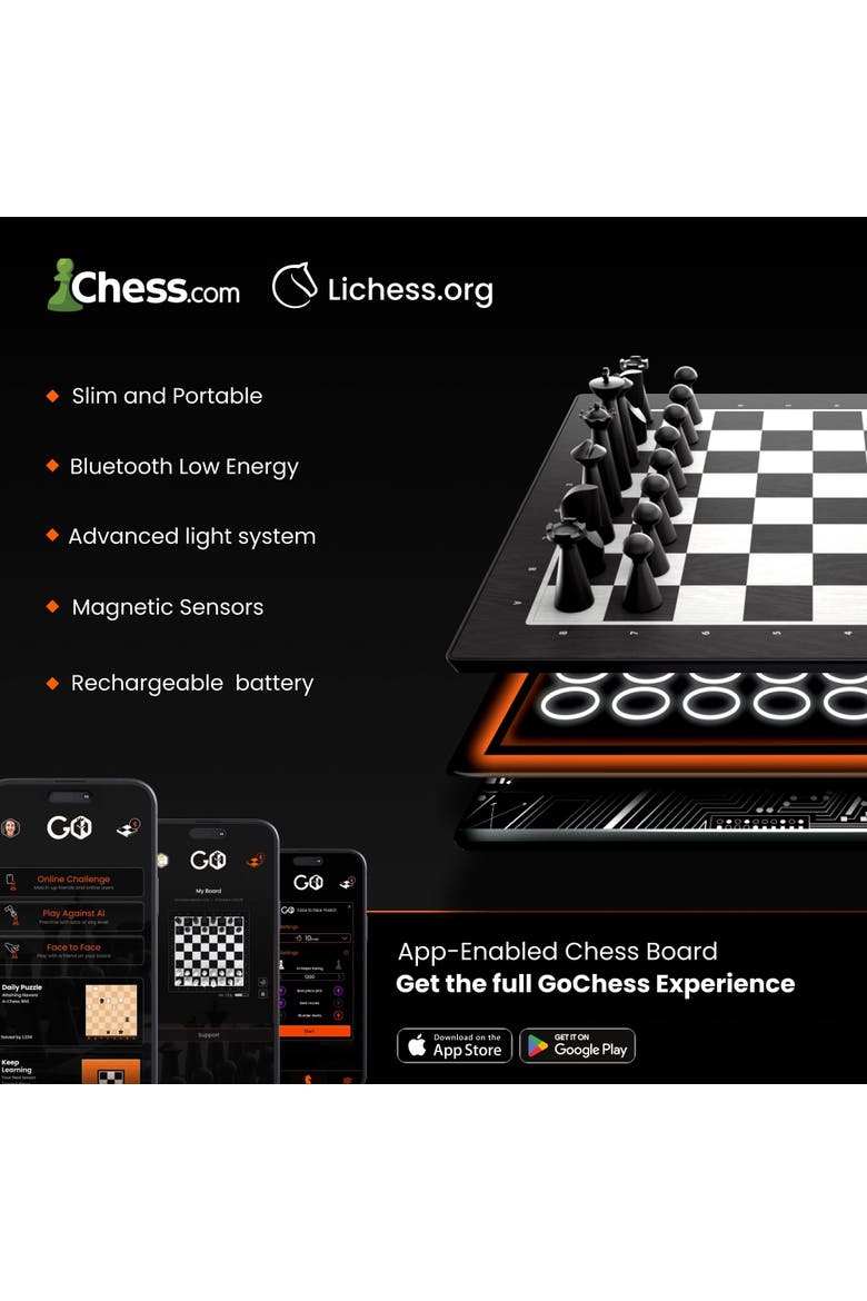 GoChess Mini Electronic Chess Game Set, Alternate, color, Multicolored