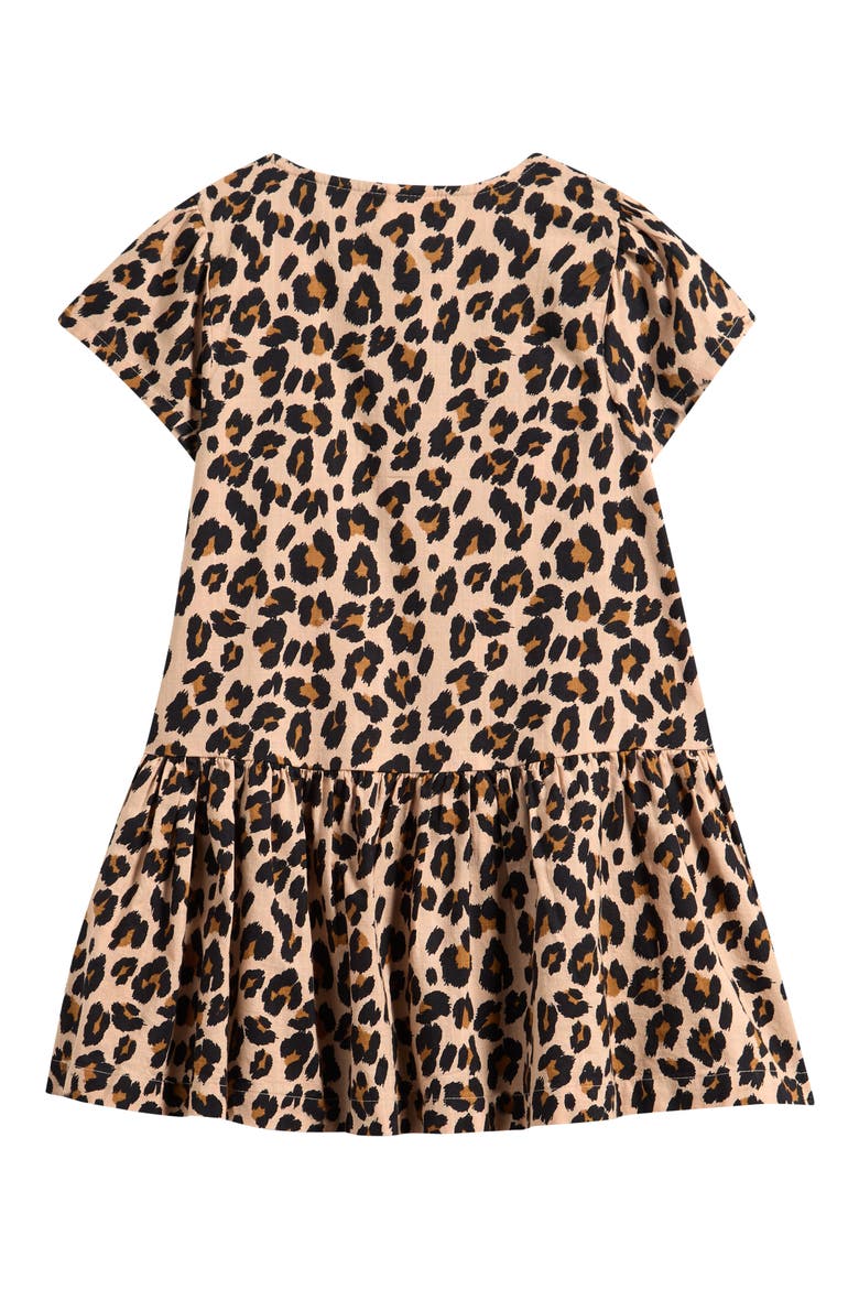 Kids' Leopard Print Cotton Dress, Alternate, color, BROWN MULTI