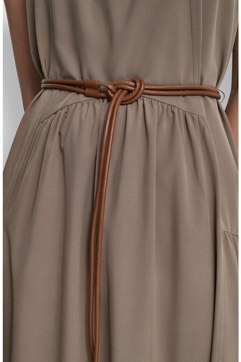 Sleeveless Belted Drop Waist Maxi Dress, Alternate, color, CAPPUCINO