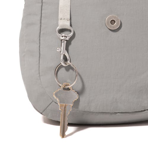 Baggallini Swift Flap Mini Crossbody In Silver