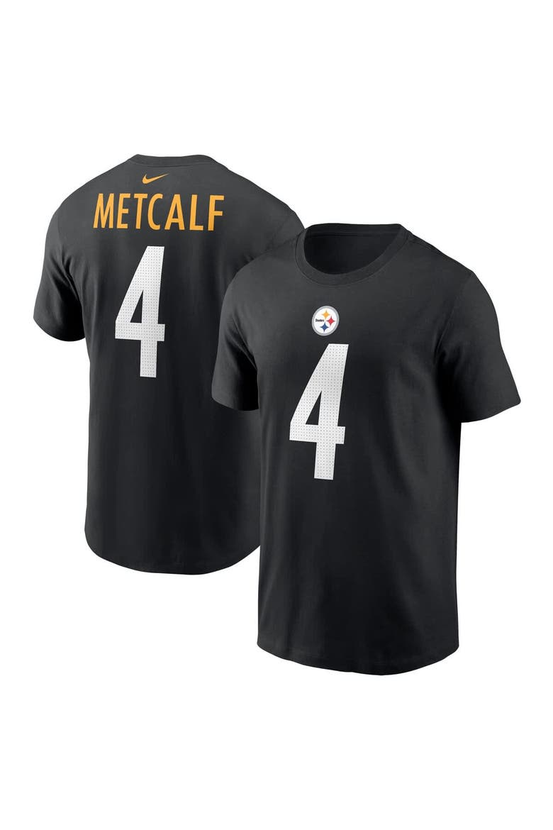 Men's  Nike DK Metcalf Black Pittsburgh Steelers Name & Number T-Shirt, Main, color, Black