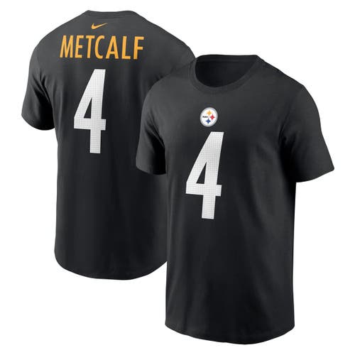 Nike Men's Dk Metcalf Black Pittsburgh Steelers Name Number T-shirt In Black