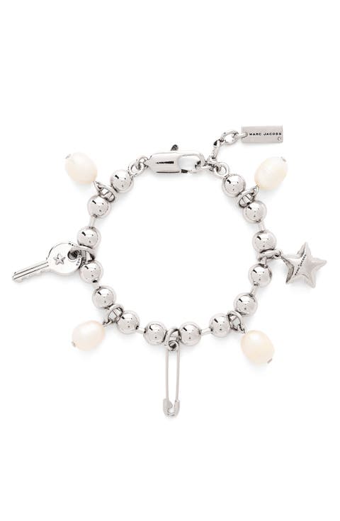Punk Beauty Faux Pearl Charm Bracelet