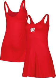 ZOOZATZ Women's ZooZatz Red Wisconsin Badgers Logo Scoop Neck Dress