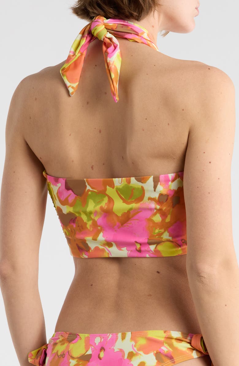 Free People Jodie Convertible Bandeau Bikini Top, Alternate, color, Pink Combo