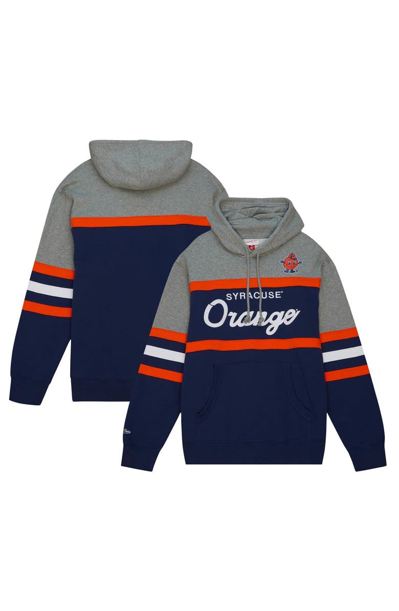Mitchell & Ness Men's Mitchell & Ness Navy Syracuse Orange Head Coach Pullover Hoodie, Alternate, color, 