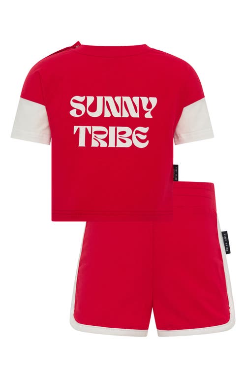 TINY TRIBE TINY TRIBE SUNNY TRIBE LAYERED LOOK GRAPHIC T-SHIRT & SHORTS SET