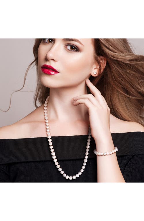 Delmar Cultured Freshwater Pearl Necklace, Bracelet And Stud Earrings Set
