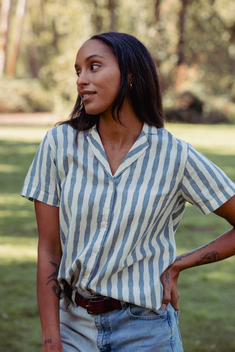 Wren Shirt, Alternate, color, Beach Stripe