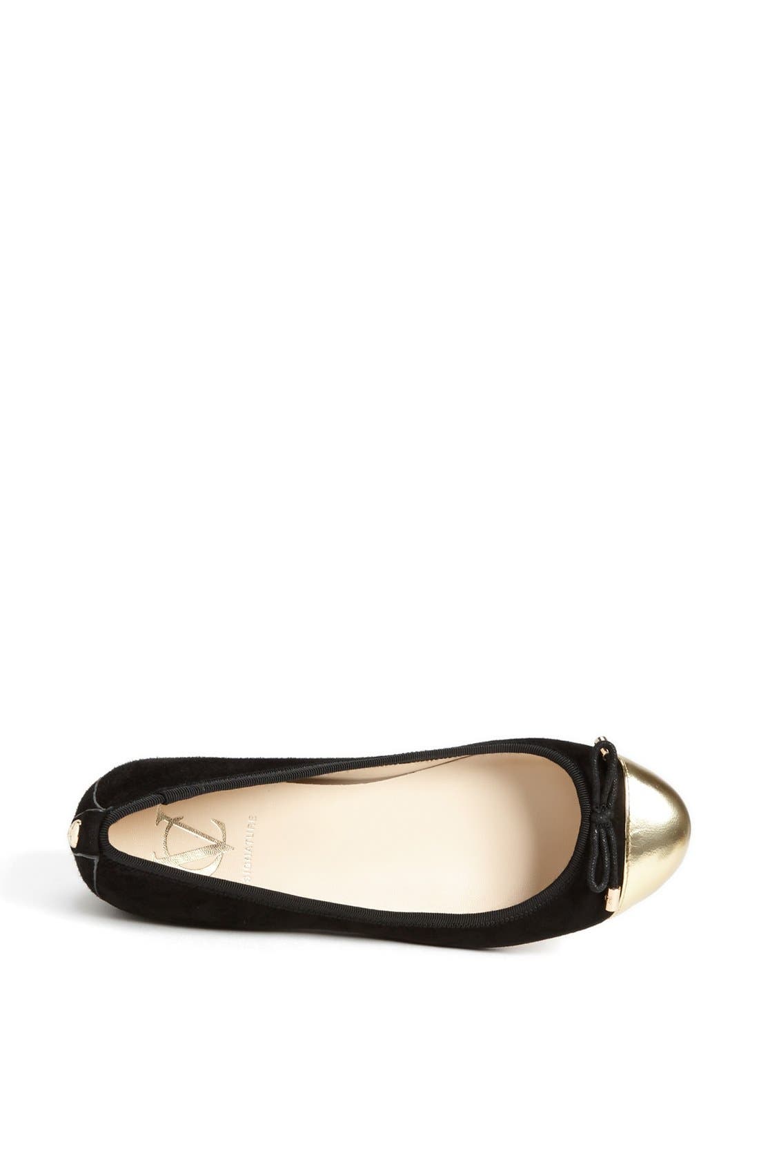 'Andrea' Flat, Alternate, color, BLACK/ PALE GOLD