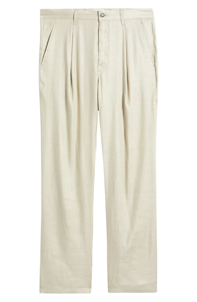 W.R.K Slim Fit Pleated Linen Blend Pants, Alternate, color, Tan
