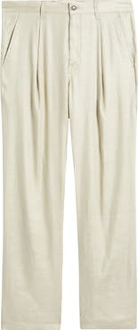 W.R.K Slim Fit Pleated Linen Blend Pants