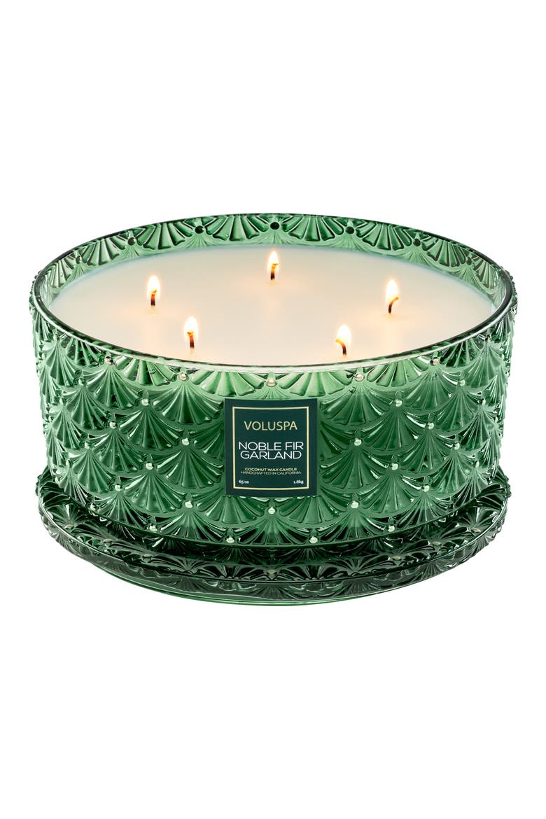 Noble Fir Garland Centerpiece Candle, Alternate, color, NOBLE FIR GARLAND