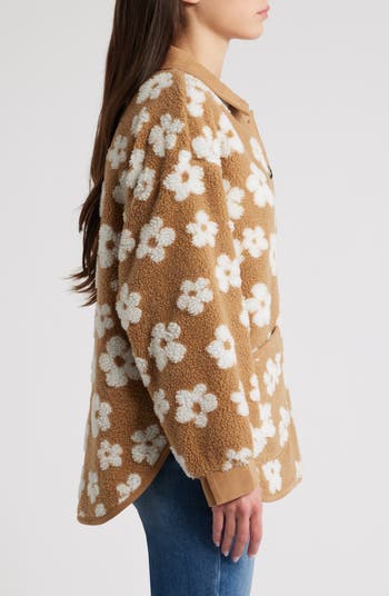 Daisy Floral High Pile Fleece Shacket