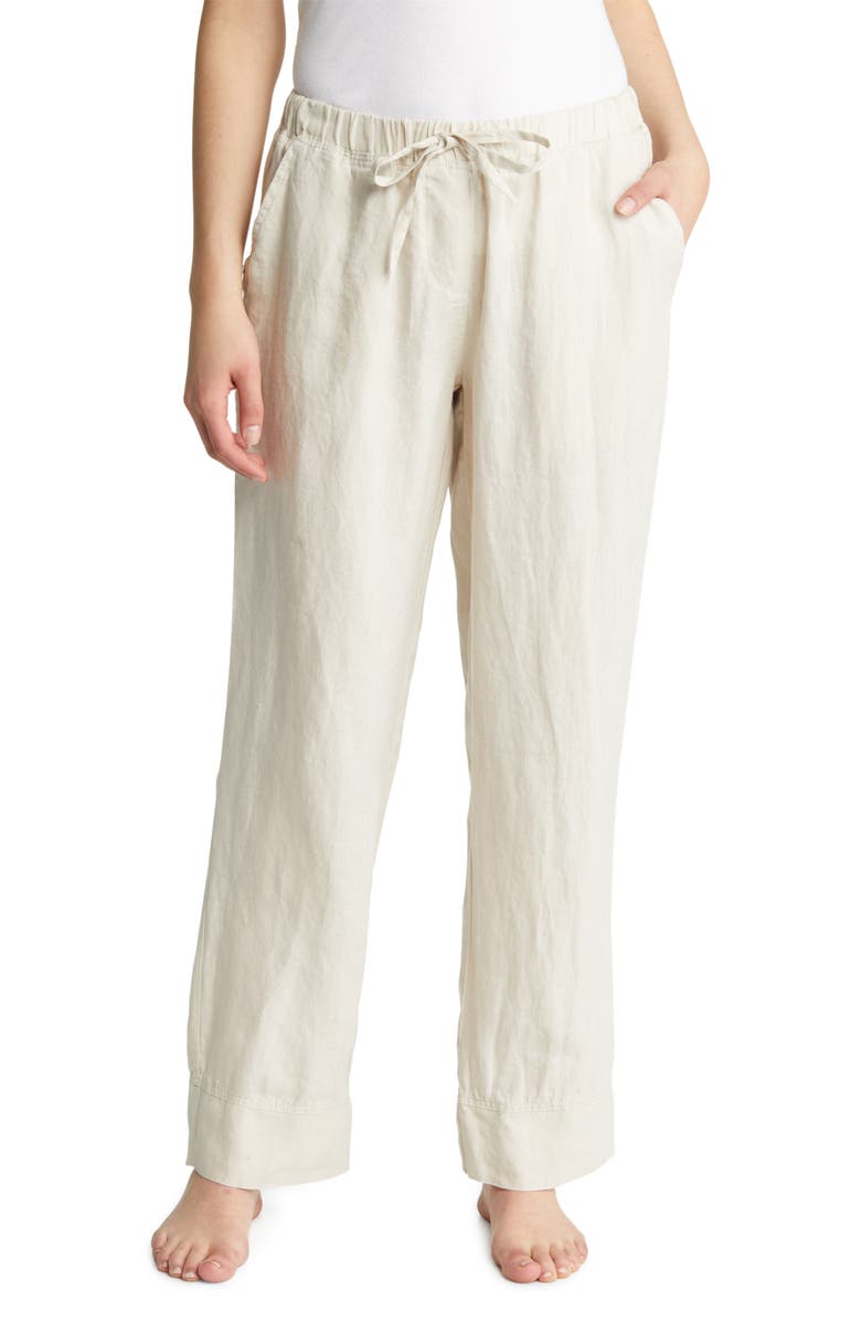 Parachute Linen Lounge Pants, Main, color, Bone